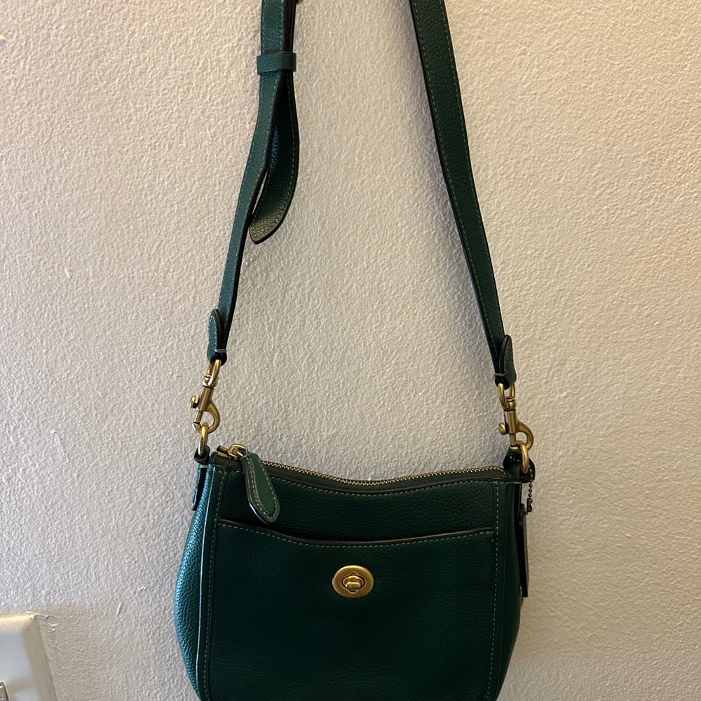 Coach Green Crossbody Bag with Gold Hardware